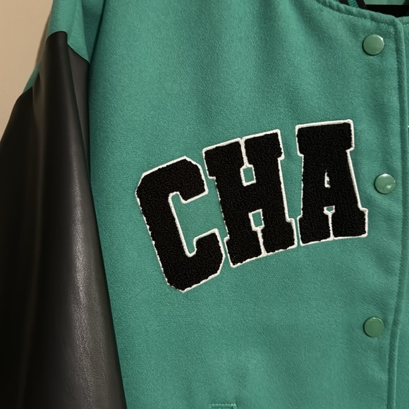 BOMBER CHAMPS GREEN VARSITY WOMEN'S JACKET NWOT - Picture 4 of 7